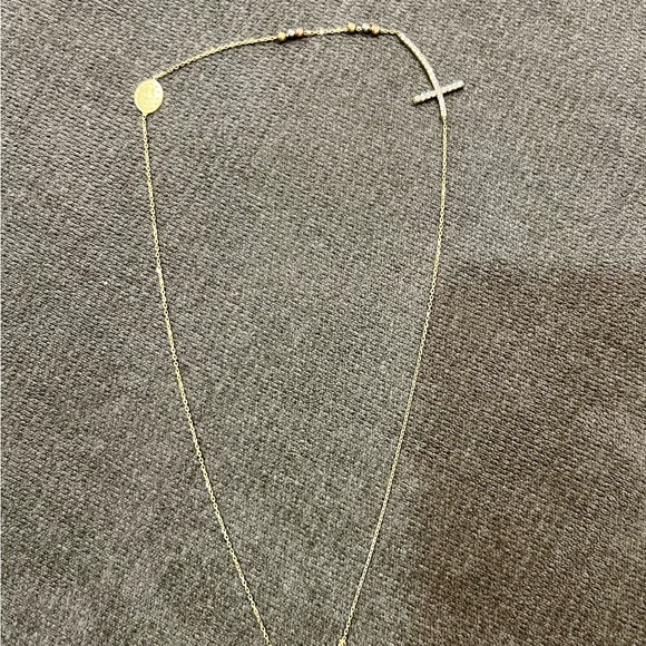 18 kt Italian gold necklace with zirconia on the cross brand new - Picture 2 of 3